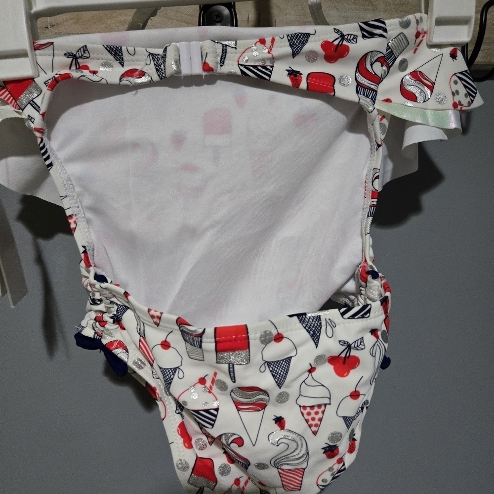 Tommy Bahama Girls Swimsuit 3T Red White - Picture 5 of 7